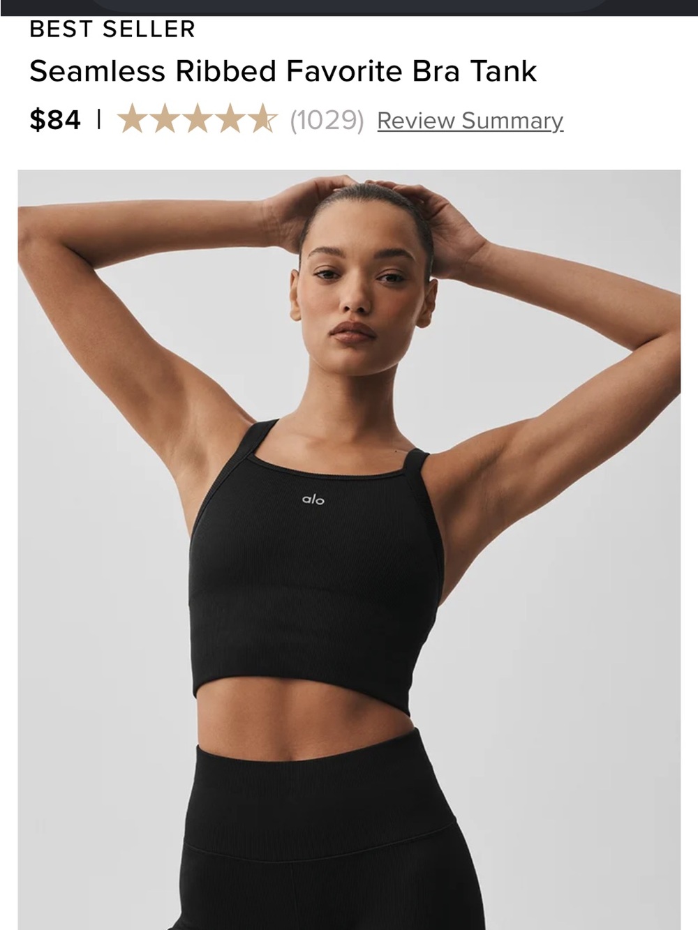 Alo Seamless Ribbed Favorite Bra Tank - Picture 6 of 6